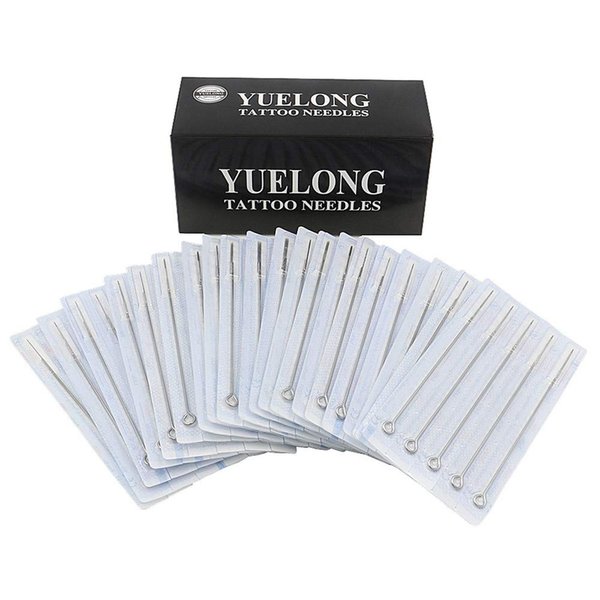 Yuelong 100pcs Mix Traditional Needles Disposable Long Bar Needles 3rl 5rl 7rl 9rl 5rs 7rs 9rs 5m1 7m1 9m1 Round Liner Needles Suitable for Artist and Beginners