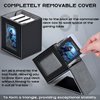 ZLCA MTG Deck Box with Commander Window Display, Trading Card Storage Box Holds 100 Double-Sleeved Cards Suitable for TCG/CCG/PTCG/EDH/Magic/Sport Cards (Black)
