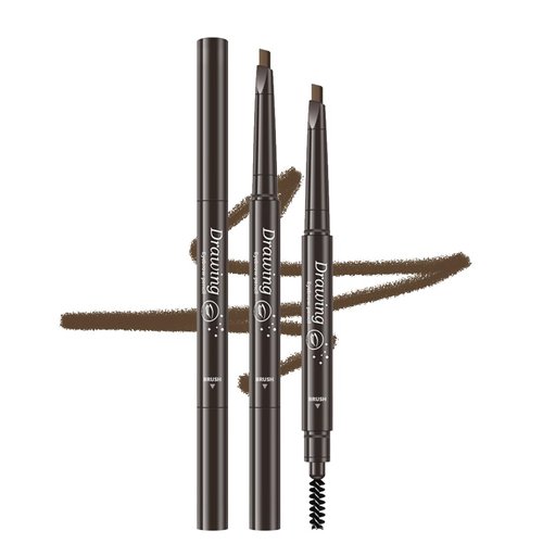 ETEDES 3 Classic Eyebrow Pencils,Creates Natural Looking Brows Easily And Lastes All Day,3-in-1:Eyebrow Pencil *3;Dark Brown #-0824001