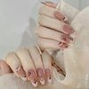 240 Pcs Acrylic Almond Full Cover Nail Tips,Clear Medium Almond Tips Half Matte Artificial False Nails for Home Nail Salons and DIY Nail Art