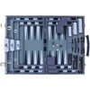 Backgammon Set - Classic Board Game with Premium Leather Case - Portable Travel Strategy Backgammon Game Set for Adults, Kids - Suitable as (11inch, Gray)