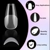 LoveOurHome 600pc Soft Gel Medium Coffin Fake Nail Tips Full Cover Gel X Nail Tips Coffin Clear Medium Fake Nail False Nails Gel Nail Tips for Acrylic Nails Extension Press on Nails