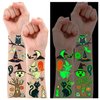Partywind 250 Styles Glow Halloween Party Supplies, Luminous Halloween Temporary Tattoos for Kids Birthday Party Decorations Favors, Halloween Gifts Goodie Bag Fillers (24 Sheets)