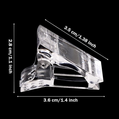 ZBX 10Pcs Nail Tips Clip Clear Transparent Nail Clips for Quick Building Polygel nail forms Nail clips for polygel Finger Nail Extension UV LED Builder Clamps Manicure Nail Art Tool