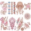 Aresvns Henna Tattoo, 9 Sheets Henna Stickers, Waterproof Brown Henna Tattoo Stickers for Women Girls