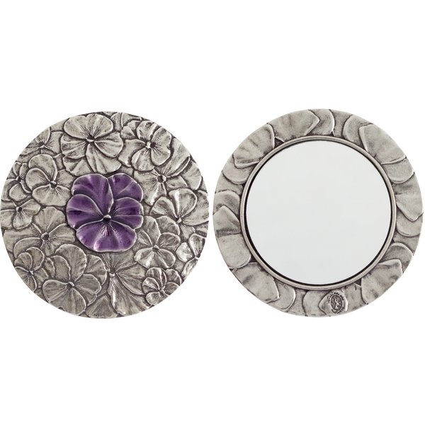 DANFORTH — Pewter Pansy Purse Mirror — Handmade Hand-Held Mirror for Women — Cute Mirror for Girls — Purple Flower Gift Accessories — Made in USA (3 inches)