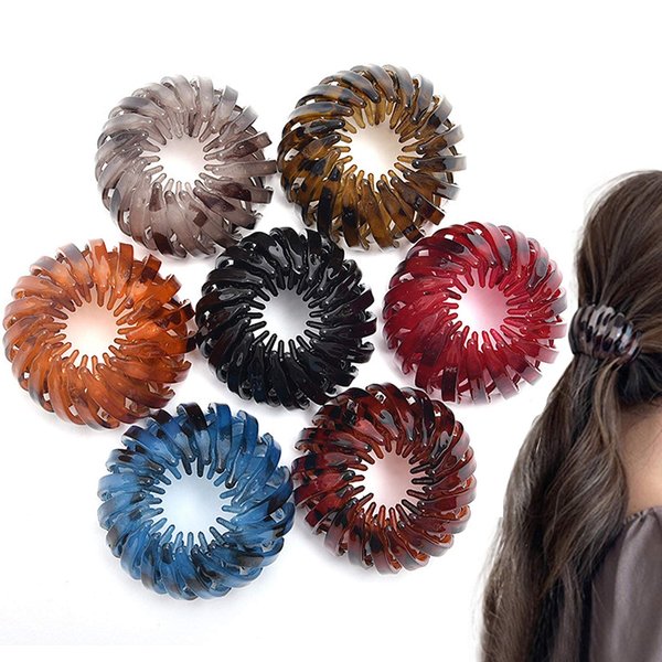 Beafeimei 7 Pcs Birds Nest Magic Hair Clips Zabernim Hair Holder Claw Clamps Bun Makers Expandable Ponytail Holder Comb Hair Bands Hair Accessory for Women Girls (Style 1)