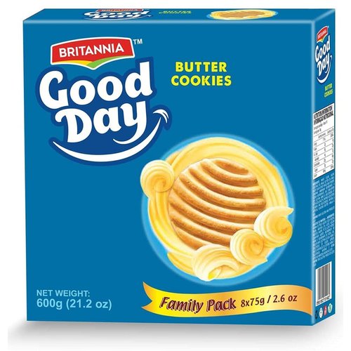 BRITANNIA Good Day Butter Cookies Family Pack 21.2oz (600g) - Breakfast & Tea Time Snacks - Delicious Grocery Cookies (Pack of 1)