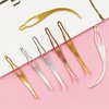 7 Pcs Dreadlock Tool Interlocking Tool, 3 Styles Easyloc Hair Crochet Needle for Dreadlocks, Interlocks & Sisterlocks Maintenance, Tightening Accessory for Braid Hair Making (Rose Silver Gold)