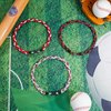 Junkin 3 Pieces Baseball Necklaces Three Braided Rope Tornado Necklaces Sports Titanium Necklace Baseball Rope Necklaces for Boys Men Player Softball Fans Sports (Stylish Style)