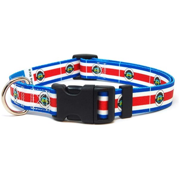 Costa Rica Dog Collar | Costa Rica Flag | Quick-release Buckle | Made in NJ, USA | for Small Dogs