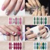 SILPECWEE 20 Sheets Glitter Nail Polish Strips Nail Stickers Full Nail Wraps for Women Adhesive Nail Polish Stickers Gel Sticker Nails with 1pc Nail File