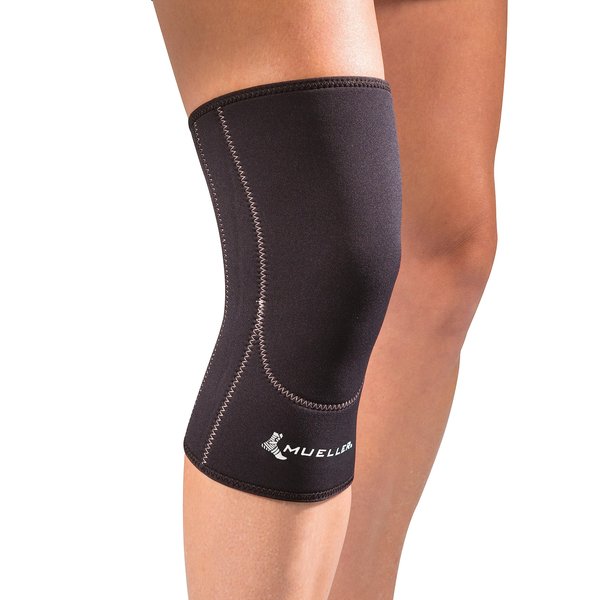 MUELLER Sports Medicine Closed Patella Knee Compression Sleeve, Knee Support for Men and Women, Black, Medium, 1 Count (Pack of 1)