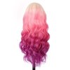 Phayre Blonde Ombre Pink Lace Front Wig Bodywave Half Hand Tied Heat Resistant Fiber Hair 3 Tone Synthetic Lace Front Wigs for Fashion Women