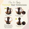 Full Shine Brown Hair Ponytail Extension Real Hair Medium Brown Wrap Around Ponytail Straight Ponytail Hair Extensions for Women Short Hair 70Grams 12Inch