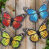 EOORAU Metal Butterfly Wall Outdoor Decor - 4 Pack 9.8in Metal Butterflies Wall Art Sculpture Hanging Decorations for Backyard Patio Fence Garden Home