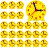 Batiyeer 24 Pcs Teaching Clock Kit for Kids to Tell Time Teaching Clock Mini Geared Clock for Kids Basic Math Development Teacher and Classroom Supplies, 4 Inch(Yellow)