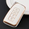 RYE for Lexus Key Fob Cover, Soft TPU Key Fob Case Full Protection for Lexus RX is ES GS LS NX RS GX LX RC LC Smart Key - White