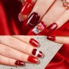Vishine Burgandy Red and Red Glitter Gel Polish Set 6 Colors Long Lasting, Soak Off UV LED Gel 8ml Bottle