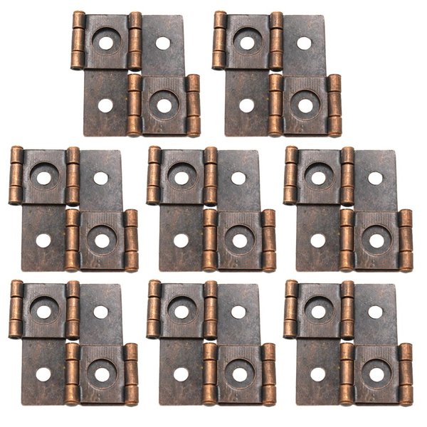 8 Pcs 47x47mm Double Acting Hinges Furniture Folding Screen Hinges, Antique Red