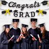 Graduation Party Decorations 2023 - Black Congrats Grad Banner for Graduation Decorations Class of 2023, Congratulations Banner, Graduation Cap Decorations, Graduation Party Supplies