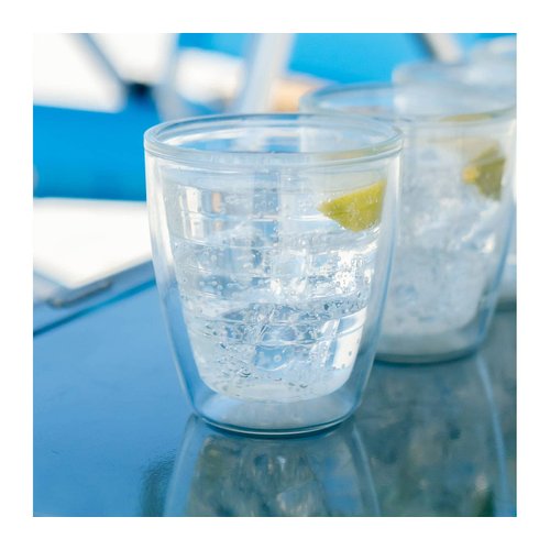 Tervis Clear & Colorful Tabletop 12oz Made in USA Double Walled Insulated Tumbler Travel Cup Keeps Drinks Cold & Hot, 12oz, Clear