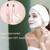 coldchill Silicone Face Mask Mixing Bowl Set, DIY Facemask Mixing Tool Kit with Silicone Mask Bowl, Facial Mask Brush, Bowl Stick Spatula, Face Mask Applicator, Measuring Cup (5 PCS＆White)