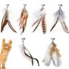 CAPHONT Cat Feather Toys Refills Cat Wand Replacement Feathers 6 PCS Handmade Cat Toy Feather Refills for Cat Wand Attachments Interactive Feather Cat Toy for Indoor Cats