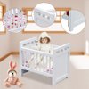 jarbins Dollhouse Furniture Crib Mini House Crib Doll Cradle Doll Decoration Adornment Miniature Crib Dollhouse Mini Furniture Baby Bed Model (White)