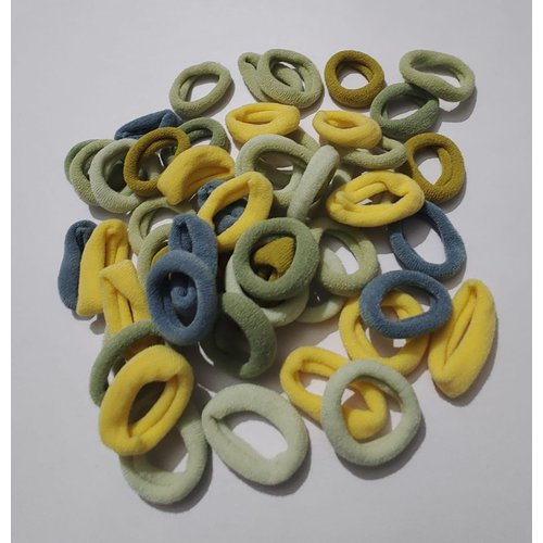Generic Yellow, Grey Seamless Multicolor Hair Ties for Women Girls, Thick Black Hair Band, Elastic Hair Ties No Ponytail Holder