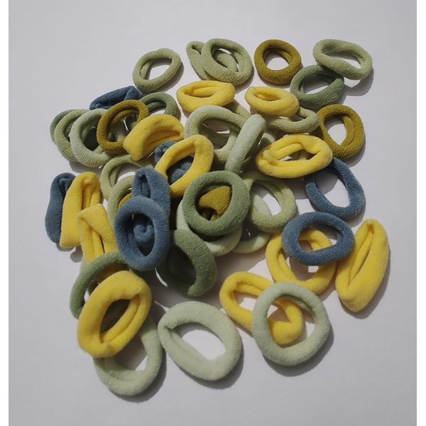 Generic Yellow, Grey Seamless Multicolor Hair Ties for Women Girls, Thick Black Hair Band, Elastic Hair Ties No Ponytail Holder