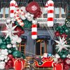 Christmas Balloon Garland Arch kit with Red Green White Silver Balloons Candy Cane Silver Exploding Star Gift Box Foil Balloons for Christmas Party Decorations Birthday Xmas Party Supplies