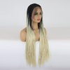 BTWTRY Black Ombre Blonde #613 Color Micro Braided Lace Front Wigs with Baby Hair Heat Resistant Fiber Hair for Black Women Synthetic Lace Front Braid Wig Box Braids Wig (24Inch, 1B/#613)