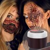 Coagulated Fake Blood Gel and Scar Wax Set,Zombie Makeup Fake Molding Wound Skin Wax Fake Nose Stage Zombie Cosplay Costume SFX Makeup with Sponge&Spatula