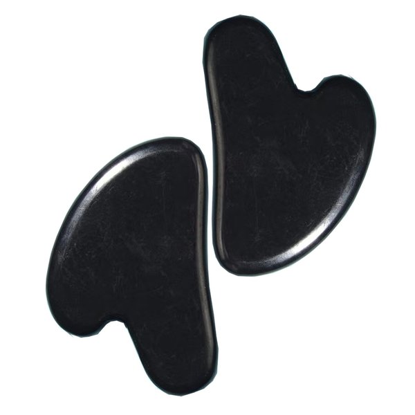 Generic Guasha Tool for Face, Natural Jade Stone Gua Sha Facial Tools, Gua Sha Face Sculpting Tool for Jawline Sculpting and Puffiness Reducing, Double Chin Reducer & Eye Massager,Black