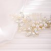 Foyte Pearl Bridal Hair Comb Crystal Bride Wedding Hair Combs Silver Rhinestone Hair Clip Bridesmaid Hair Accessories for Women