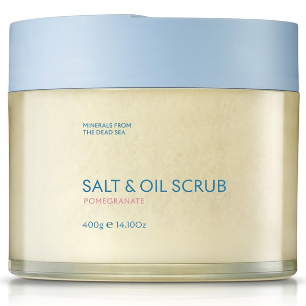 SEACRET Body Scrub - Salt & Oil Body Exfoliator with Dead Sea Minerals and Essential Oils, Pomegranate Scent 14.1 FL.OZ.