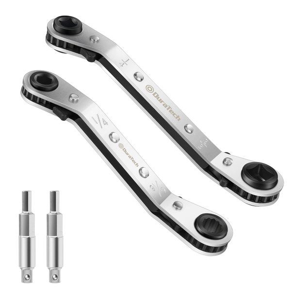 Duratech 4-Piece Ratchet Wrench Set, 3/16-Inch, 5/16-Inch, 1/4-Inch, 3/8-Inch, Alloy Steel