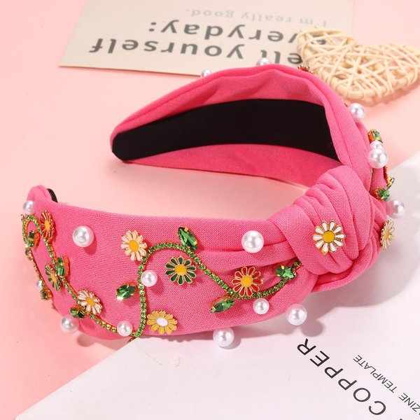YAHPERN Summer Headband for Women Cute Flower Knotted Headband Statement Wide Top Knot Headband Summer Beach Outfits Hair Accessories Holiday Jewelry Gifts (Color H)