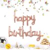 BEISHIDA Rose Gold Happy Birthday Balloons Banner 16 Inch Mylar Foil Birthday Letters Balloons Sign Reusable Material for Birthday Decorations Baby Shower Party Supplies