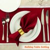 Hotop 8 Pcs Napkin Rings Set Metal Napkin Holder Rings Rhinestone Delicate Napkin Buckle for Christmas Wedding, Dinner, Parties, Receptions, Family Gathering Table Setting (Gold)