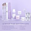Saviland Acrylic Nail Kit: Professional Acrylic Nail Kit 15g Clear/White/Pink Acrylic Powder nail Kits Acrylic with Everything Monomer Liquid Acrylic Nail Brush Nail Forms Dappen Dish Gift Set