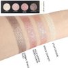 FLYEEO Shiny Shimmer Highlight Eye shadow Palette 4 Colors, Cosmetics Shimmer Eyeshadow Palette, Cruelty-Free and Vegan Formula, Glitter Shimmer Eyeshadow for Professional Makeup Kit (A#)