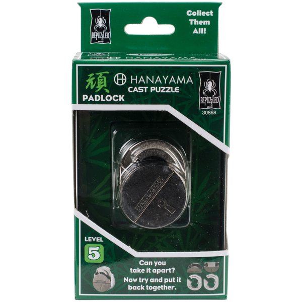 BePuzzled | Padlock Hanayama Metal Brainteaser Puzzle Mensa Rated Level 5, for Ages 12 and Up