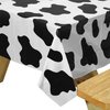 Cow Print Tablecloth (Pack of 3) 54 x 72 Inch Tablecloths for Farm Animal Themed Parties, Birthday Party Supplies and Picnic Table Covers, (Black and White)