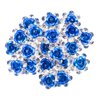 eBoot 40 Pack Crystal Hair Pins Rose Flower Rhinestone Hair Clips for Bridal Wedding Women Hair Jewelry Accessories, with Storage Bag (Blue)