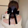 SINIDE Velvet Hair Bow Tail Satin Bow Long Tail Headpieces Winter Hair Barrette Headwear Hair Accessories for Women and Girls Gifts, Elegant Hair Decor for Wedding Prom Dating