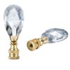 Canomo 2 Packs Teardrop Clear Crystal Lamp Finial Lamp Decoration for Lamp Shade with Polished Brass Base, Clear, 2-3/4 Inches