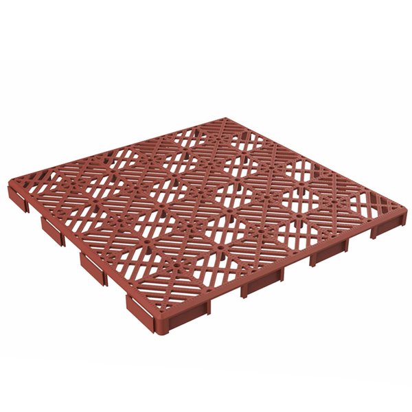 Pure Garden 12-Pack Outdoor Deck Tiles, Terracotta