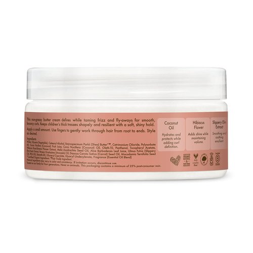 Shea Moisture Kids Coconut & Hibiscus Curling Butter Cream with Shea Butter, Coconut Milk & Oil - Anti-Frizz Hair Care for Kids' Curly Hair (2 Pack - 8 Oz Each)